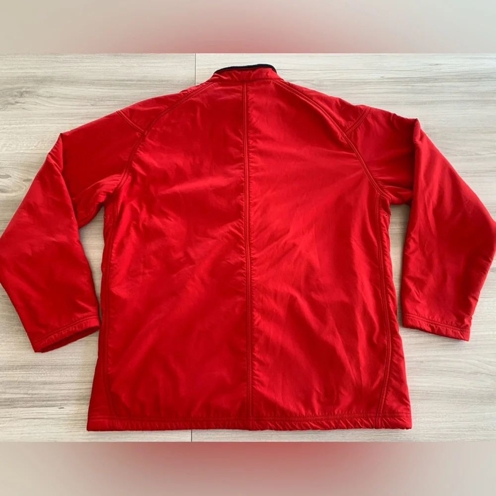 Men's Nike Team Dry Full‎ Zip Jacket Training Sz XL Red Fleece Lining